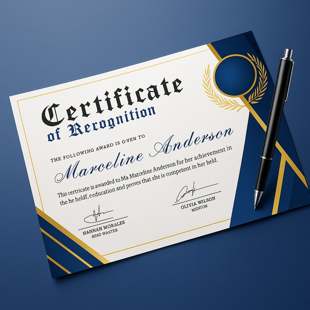 Custom Certificates A4